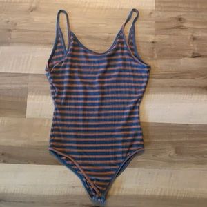 Striped cotton bodysuit